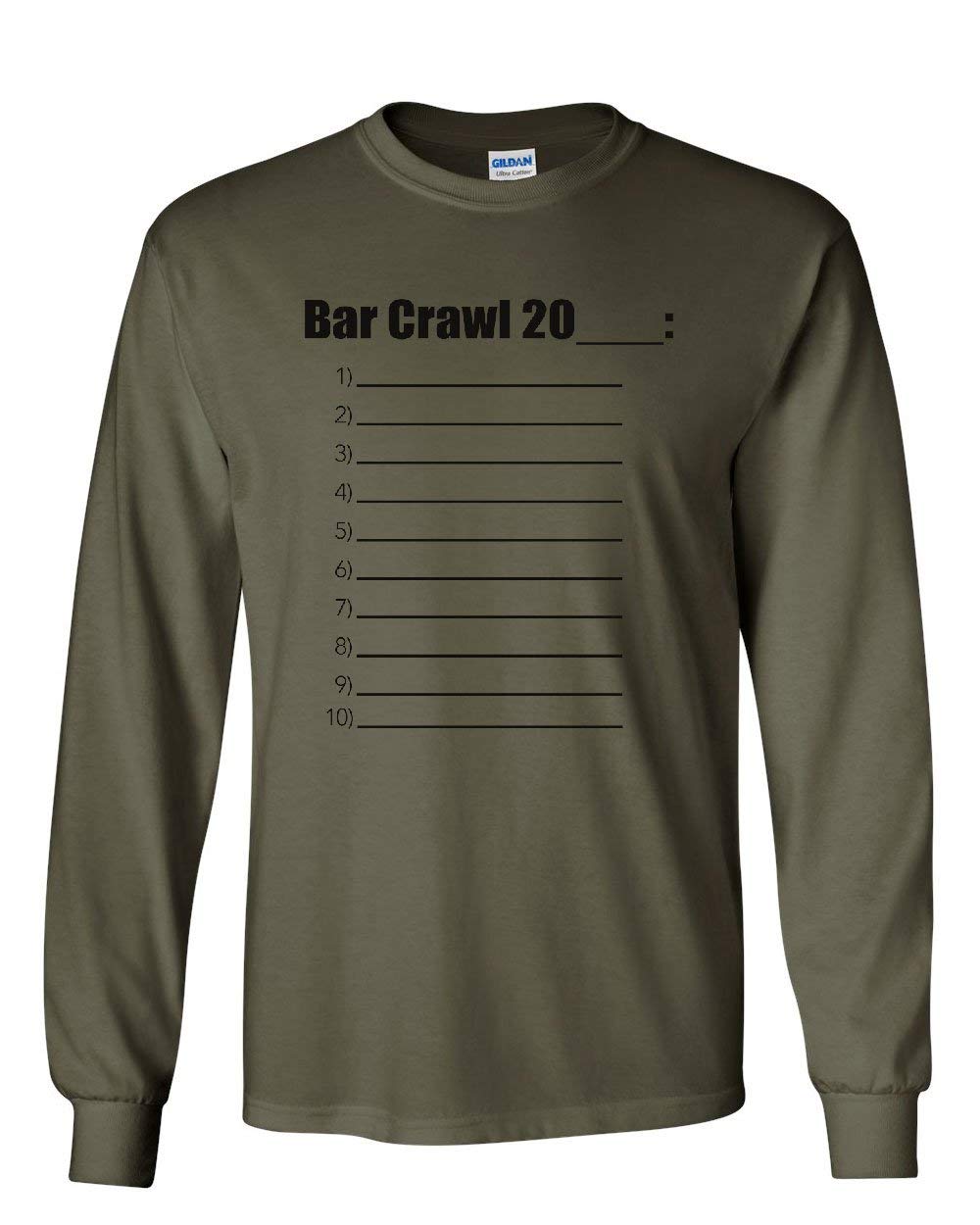 Bar Crawl 20 Check List T Shirt Drinking College Beer Booze Tee 2467