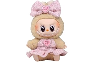 Xinbalove Doll Clothes Compatible with 15cm Labubu, Doll Clothing Set, Fashion Doll Dress Outfit Set Suitable for La bubu Accessories, Dress Up Clothes for Labubu Pink (Pink B)