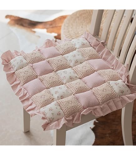 Amazon.com: vctops Ruffled Chair Cushion with Ties, Luxury Floral