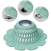 Drain Hair Catcher, Silicone Foldable Drain Protector for Pop-Up & Regular Drains of Shower Bathtub Tub Bathroom Sink (Green)