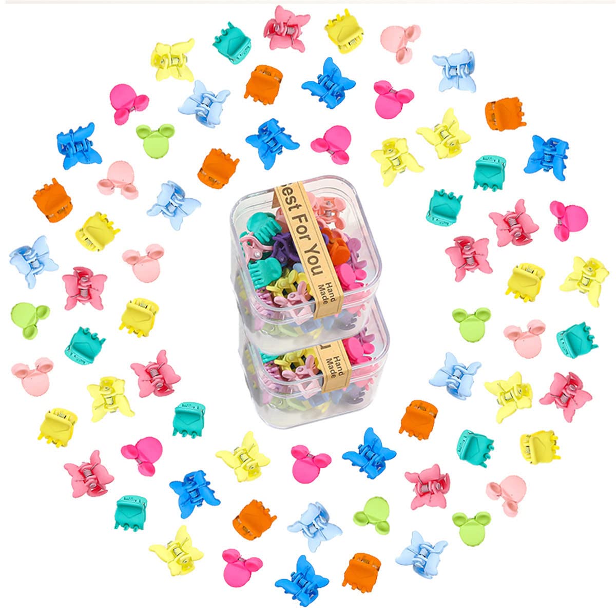 100 Pcs Small Hair Claw Clips for Colorful Flower Mini Acrylic Hair Clips Clamps Accessories for Women Girls Teens Kids Barrettes Decor