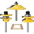 TOEVER 3PCS Router Bits Set, 1/4 Inch Shank Raised Panel Cabinet Door Making Router Bits, Ogee Rail and Stile Set for Woodworking