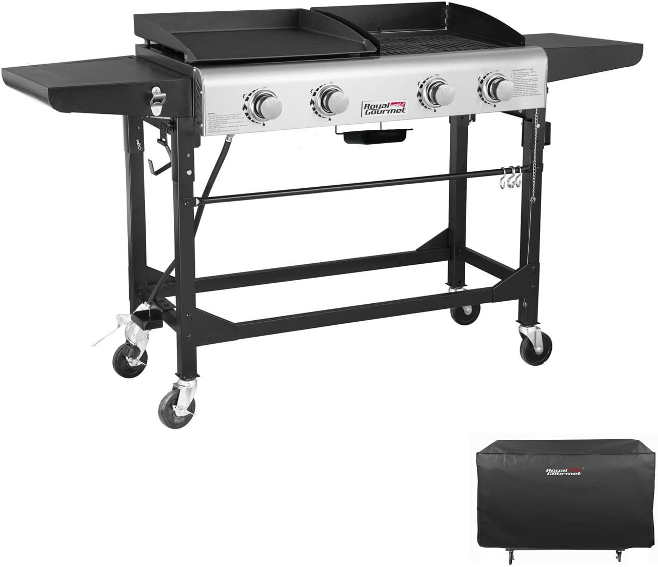 Review Royal Gourmet GD401C 4Burner Portable Propane Flat Top Gas