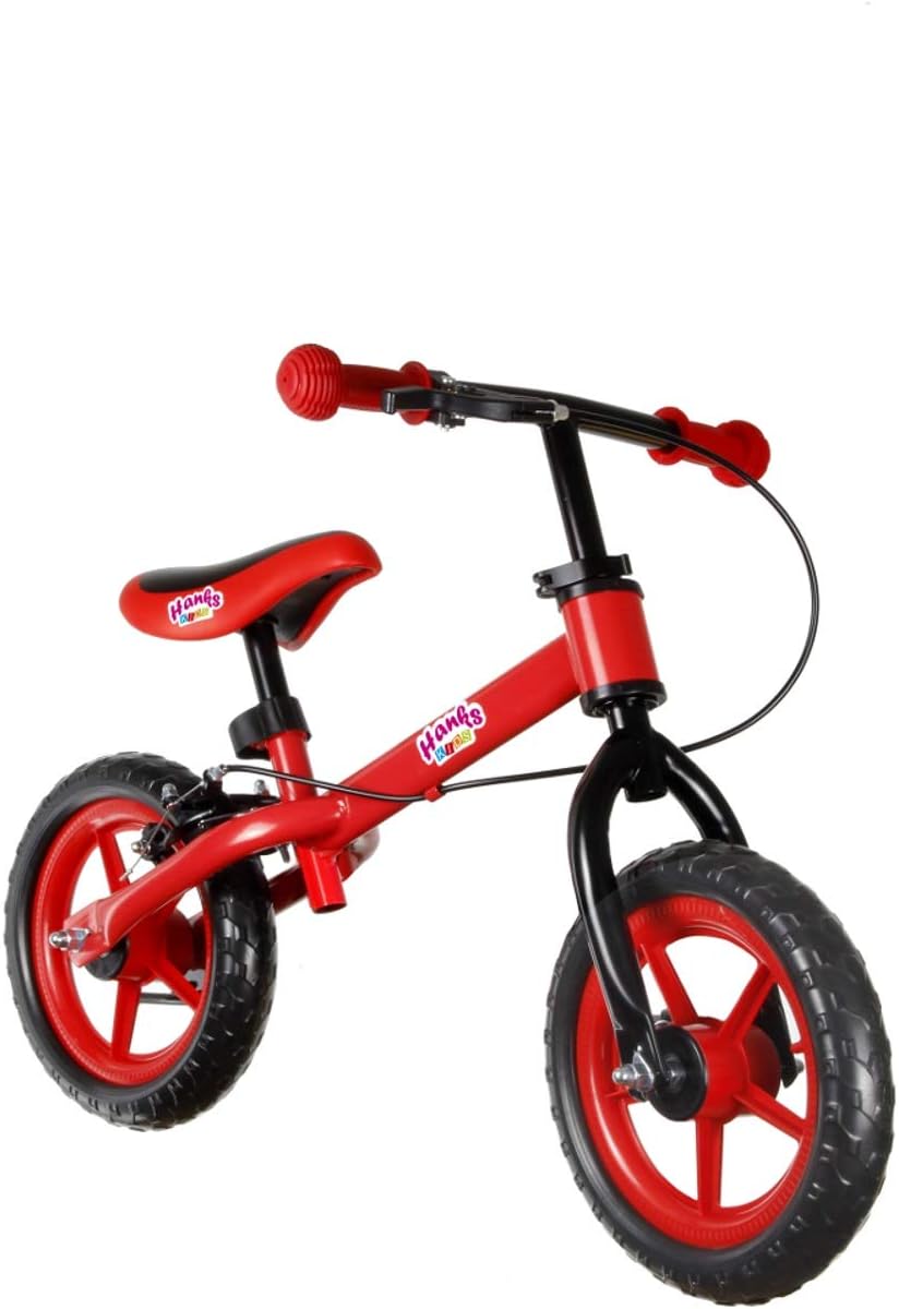 HanksKids Safe Balance Bike Bicycle Learning Balance Bike with brake and kickstand , for Boys and Girls 12 " inch up to 27kg (Red)