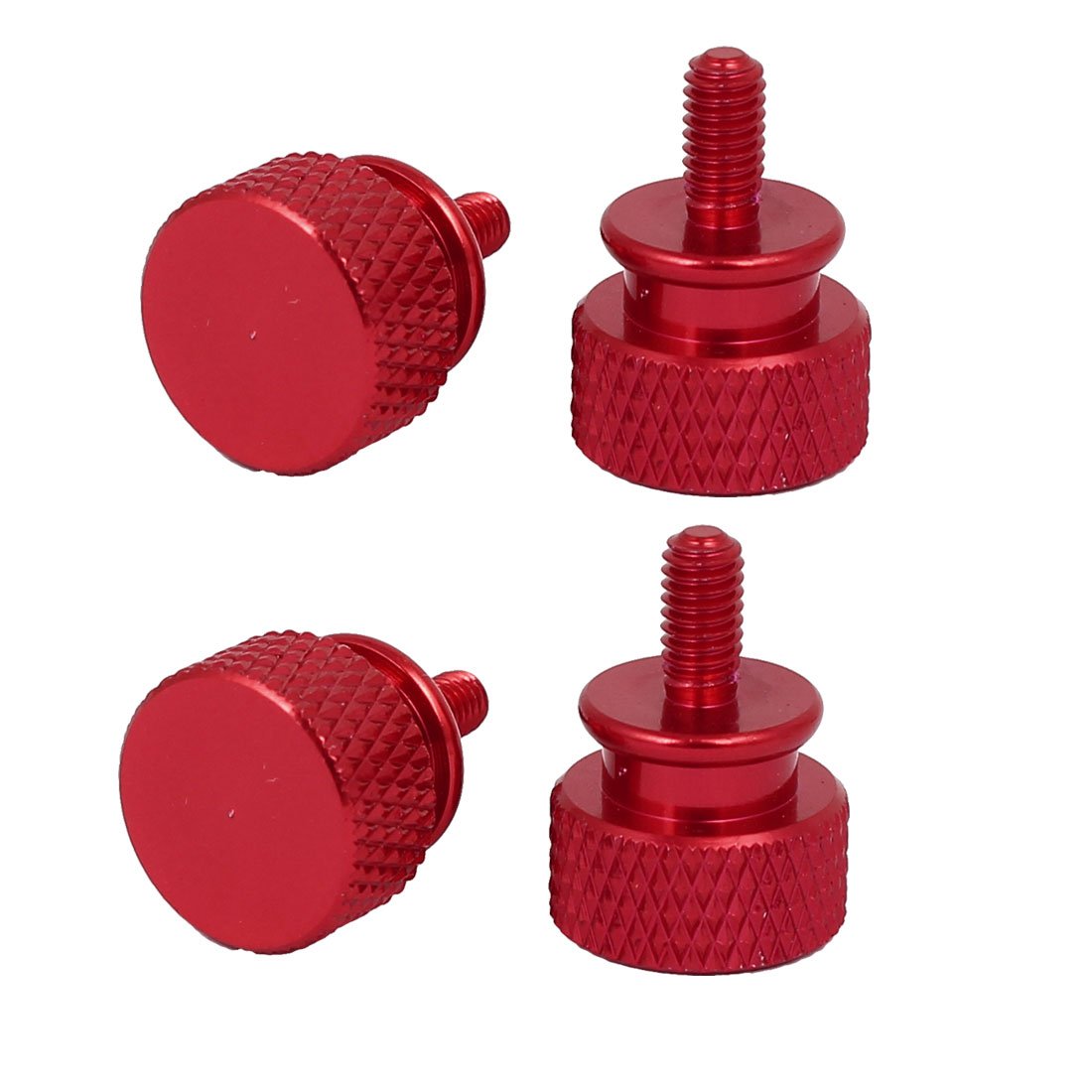 sourcingmap Computer PC Case M3x7mm Aluminum Alloy Knurled Thumb Screws Wine Red 4pcs
