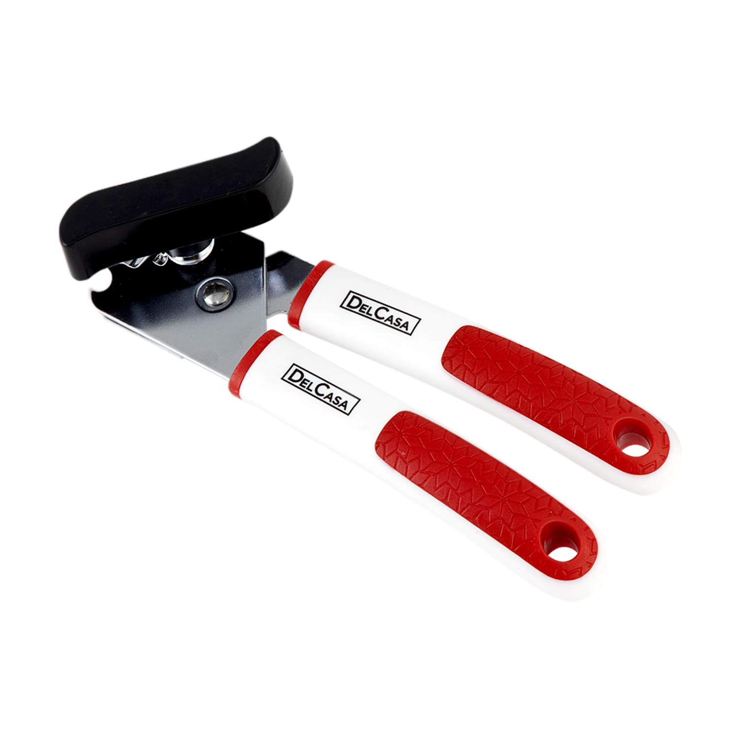 Delcasa 3-in-1 Can Opener - Manual Tin Opener, Lids Off Jar Opener & Bottle Opener - Multifunctional Stainless Steel Tin Opener - Ultra Sharp Blade, Non-Slip Handle with Ergonomic Turning Knob, DC1405