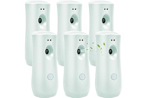 6 Pack Automatic Air Freshener Spray Dispenser, Wall Mounted or Free Standing Auto Air Fragrance Diffuser, Adjustable Aroma M