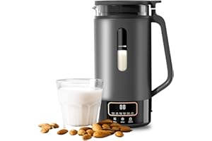 INTASTING Automatic Nut Milk Maker - Glass Inner - Homemade Almond, Oats, and More Grain - Soy Milk Machine with 6 Preset Modes - Keep Warm, Delay Timer, Boil Water, Self-Clean - Boil-Dry Protection