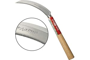 KEYI EYI Grass Sickle,Saw Tooth Sickle, Hand held Sickle Tool,Harvest Sickle with Wooden Handle, Light Serration, 6.6-Inch Stainless Steel Blade