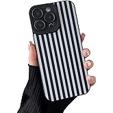branple Compatible with iPhone 13 Pro Case, Aesthetic Cute Fashion Striped Pattern with Shockproof Soft TPU Protective Phone Case for Women Compatible for iPhone 13 Pro 6.1", Black