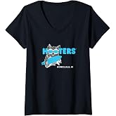 Womens Hooters Honolulu Hawaii Surfing Hootie the Owl Restaurant V-Neck T-Shirt