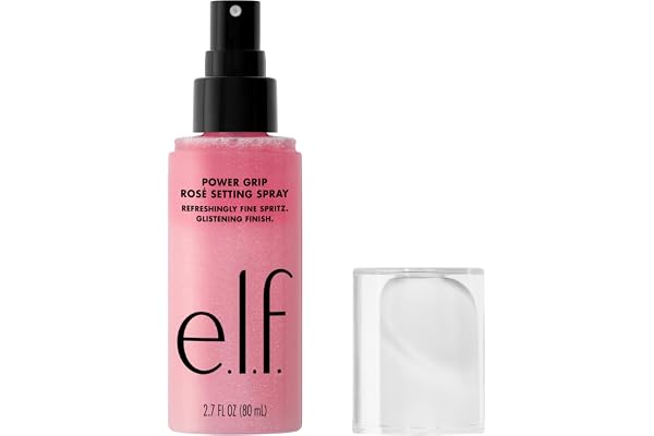 e.l.f. Power Grip Rosé Setting Spray, Grips Makeup for Lasting Wear & Glistening, Glowy Finish, Made with Niacinamide, Vegan