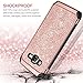 Galaxy J7 Case 2015, J700 Case,BENTOBEN Shockproof Luxury Glitter Bling Slim 2 in 1 Hybrid Hard Cover with Sparkly Shiny Faux Leather Protective Phone Case for Samsung Galaxy J7 J700 (2015),Rose Gold