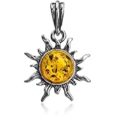 Ian and Valeri Co. Amber Sterling Silver Small Sun Pendant