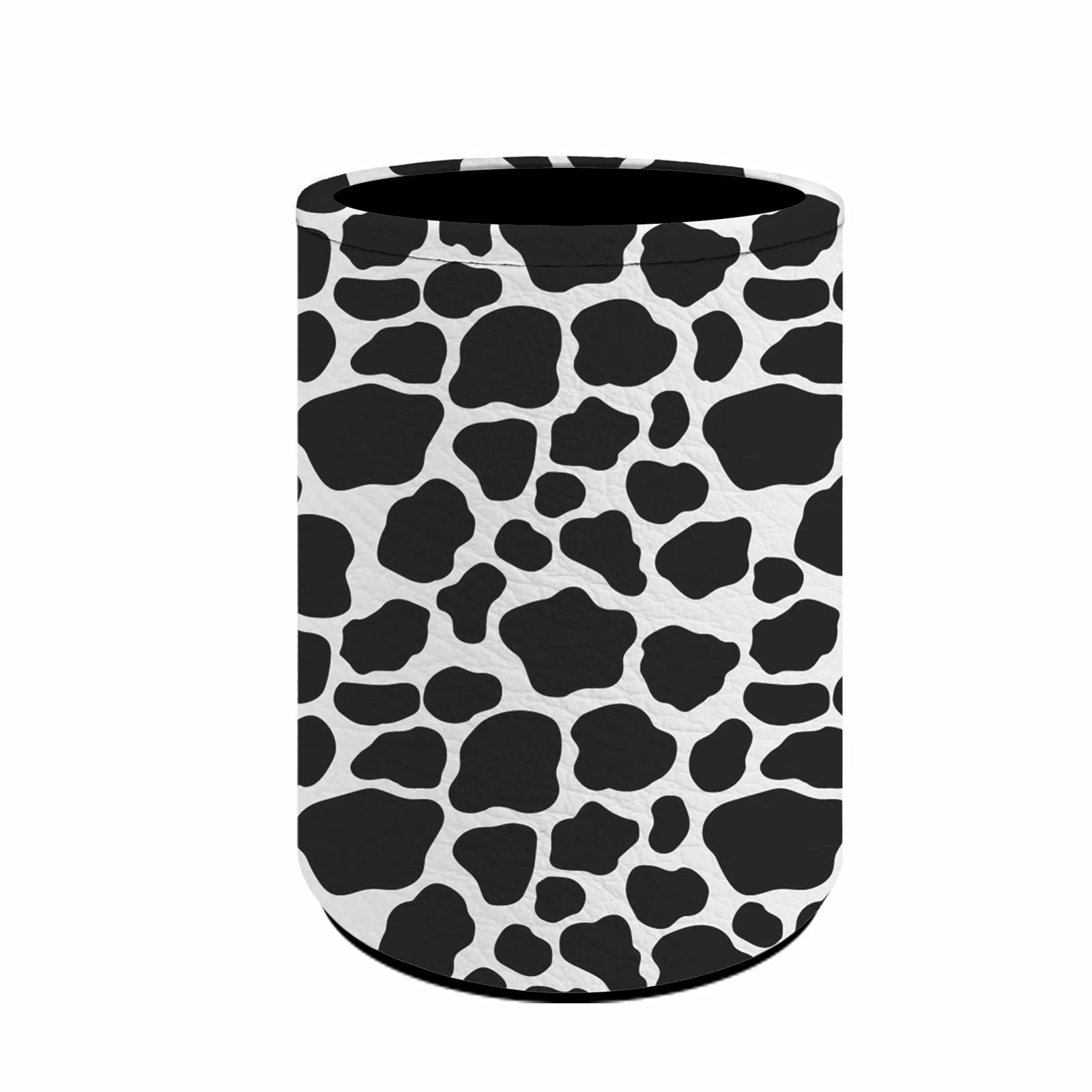 NETILGEN Pen Holder Cup Cow Print,Women PU Leather Makeup Brush Holders,Durable Pencil Holders for Office Home Kitchen Table Desk Storage Decor