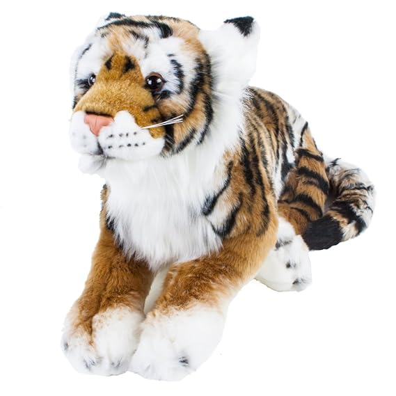 Uni-Toys Kuscheltier Tiger Lionel 66 cm (ohne Schwanz, mit ca 100cm) Plüschtier, Plüschtiger, Stofftier, Stofftiger, Kuschelt