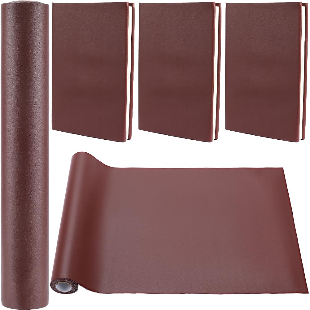 CRASPIRE 140x30cm Faux Leather Book Cloth Dark Red for A4-A8 Books Binding Smooth PU Surface Polyurethane Coated Non-Woven Base Covering Protector Bookcover Album Scrapbooking DIY