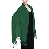 Glory Max Women Large Soft Silky Pashmina Shawl Wrap Scarf in Plain Solid Colors