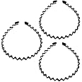 KELUBATU Metal Hair Band, Unisex Black Headbands, Wavy Stylish Design Metal Hair Ties for Men, Adjustable Headband for Women Outdoor Sports and Daily Wear. (3 Pcs)