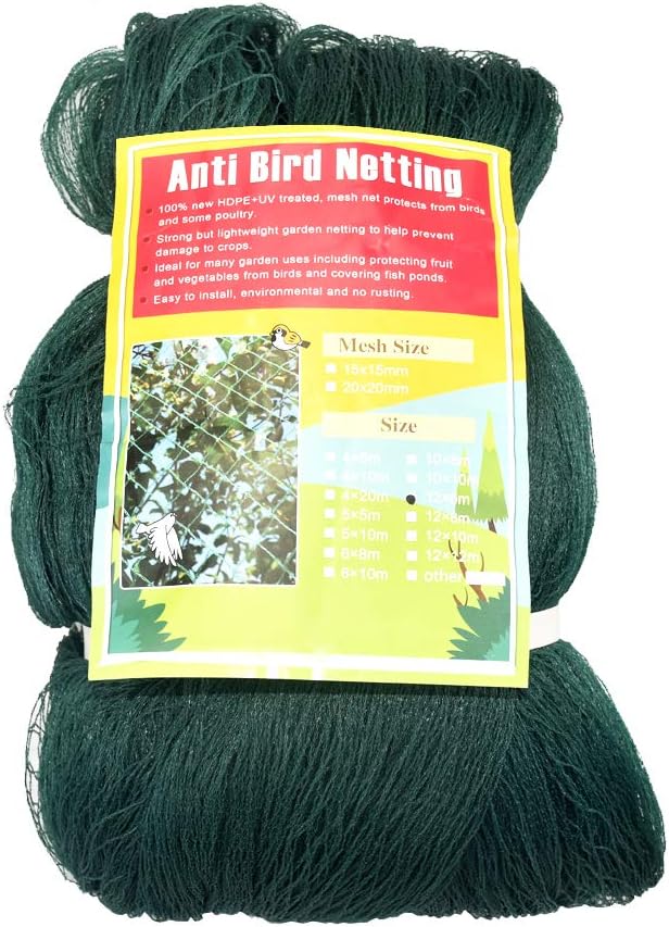 Anti Bird Netting For Garden Woven Mesh - Heavy Duty Protect Plants and Fruit Trees from Rodents Birds Deer Poultry Doesn't Tangle and Reusable13Wx33L(Ft)