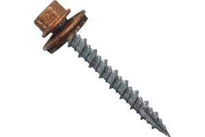 JAKE SALES Metal Roofing Screws: (250) 10 x 1-1/2" Copper Hex Head Sheet Metal Roof Screw. Self Starting Metal to Wood siding Screws. EPDM Washer. Colored Head