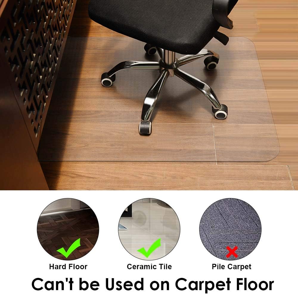 AiBOB Office Chair mat for Hardwood Floor, 30 x 48 inches, Easy Glide for Chairs, Flat Without Curling, Floor Mats for Computer Desk : Office Products