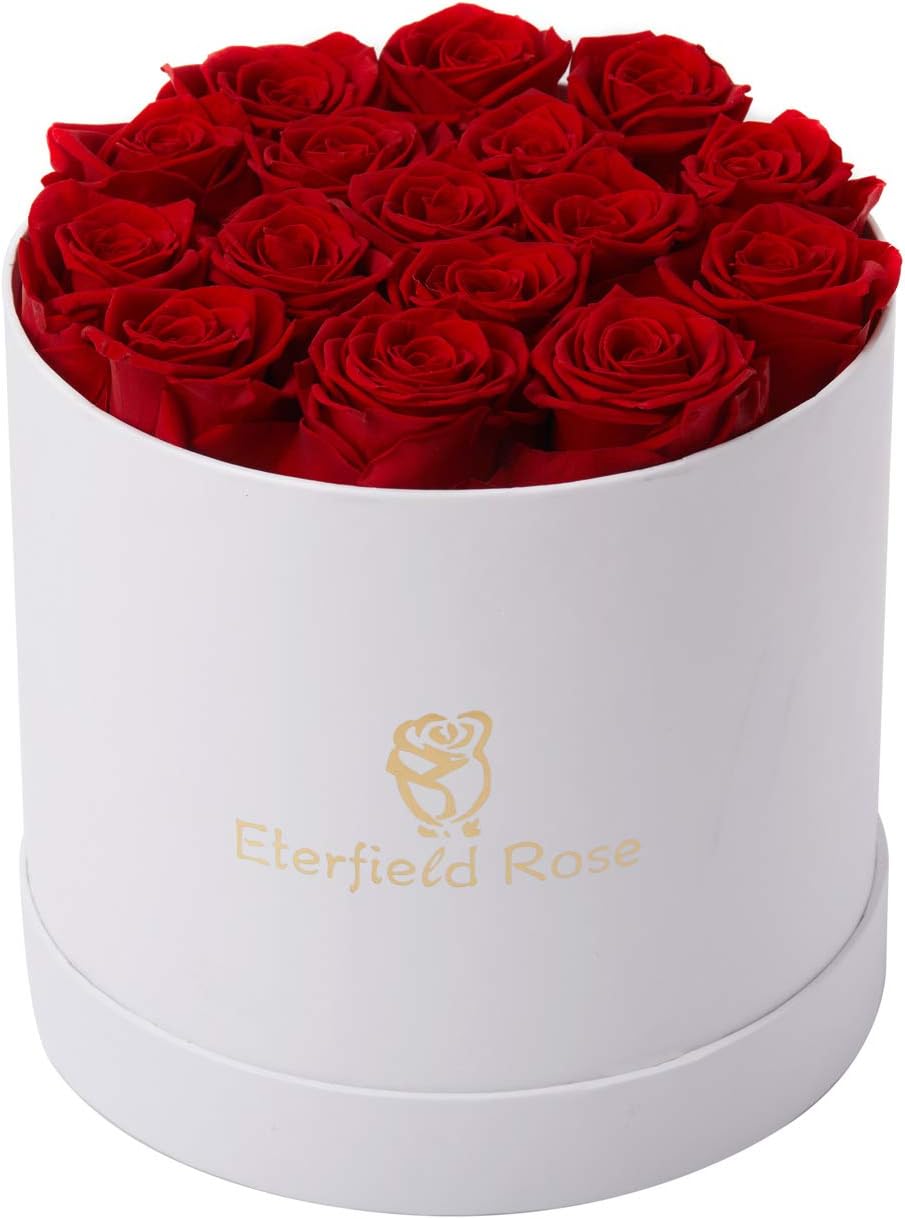 Eterfield Rosenbox Flowerbox mit 16 Infinity Rosen Geschenk 3 Jahre