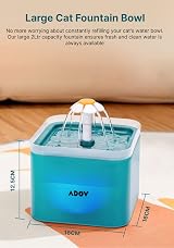 ADOV Cat Water Fountain 2L Automatic Dispenser with Quiet Pump LED Light view 3