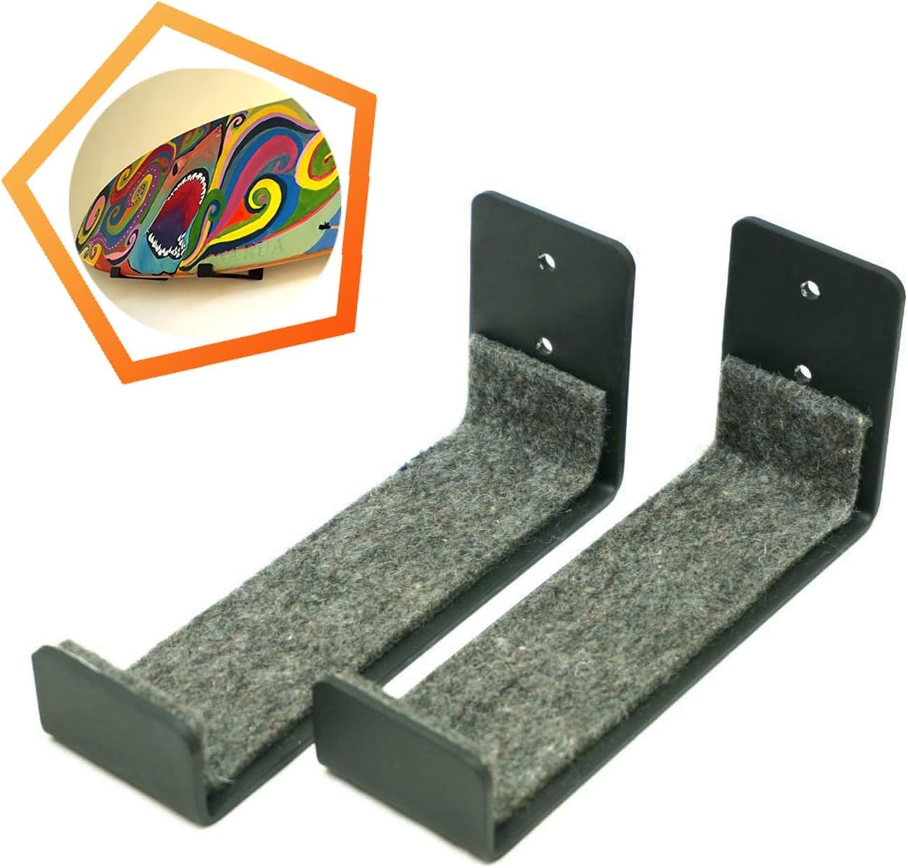 Photo 1 of Onefeng Sports SUP Wall Rack Surfboard Wall Rack SUP Wall Mount - As a Display Background Wall at Home for Paddleboards Shortboards and Longboards (Mini Surfboard Wall Rack)