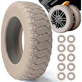 10 Pcs Luggage Wheel Covers, 40% Wider Coverage & Anti-Slip Silicone Suitcase Protectors, Noise Reduction Travel Accessories for Spinner Wheels (Greige, S (1.7-1.9 Inches))