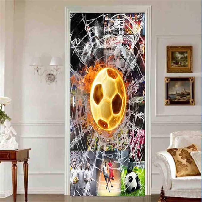 DSNGZ Etiqueta de Puerta 3D Creativo 3D Copa Mundial de Fútbol Etiqueta