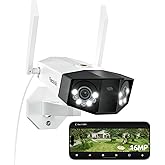 REOLINK 16MP WiFi Security Camera Outdoor, 180° Ultra-Wide Angle, Duo 3 WiFi, 2.4/5GHz Wi-Fi 6, Smart Detection, Color Night Vision, Two-Way Talk, IP67, Up to 512GB Storage, Plug-in Power (12V/2A)