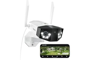 REOLINK 16MP WiFi Outdoor Security Camera with 180° Ultra-Wide Angle, 2.4/5 GHz Wi-Fi 6, Plug-in Camera Surveillance Exterieu