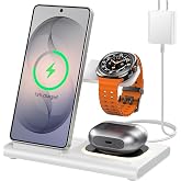 Wireless Charger for Samsung Charging Station, Foldable & Nightlight | 3 in 1 Charging Station for Samsung S26-S10/Note/Z Fol