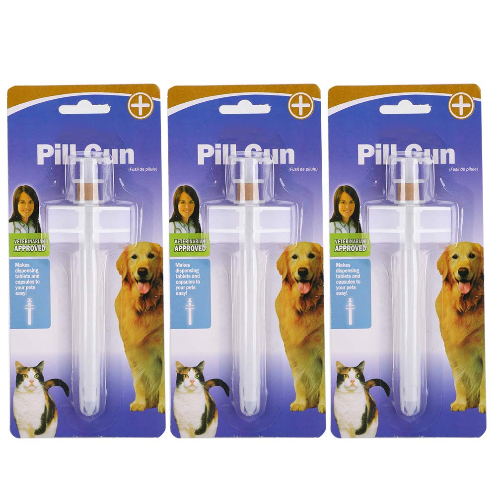 3Pcs Reusable Pet Medicine Feeder Push Type Pet Pill Tablet Syringe Dispenser Water Liquid Feeding Dispenser Tool for Small Animal