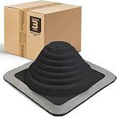 Fasteners Plus #3 Square EPDM Metal Roof Pipe Flashing Boot | (Fits 1/4" - 5-3/4" Pipe OD), Black