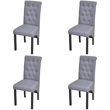 Festnight 4 Esszimmerstuhle Essstuhl Esszimmer Stuhl Kuchenstuhl Sitzgruppe Stoffbezug Hohe Ruckenlehne Dunkelgrau Mobel Wohnaccessoires Mobel Wohnaccessoires Esszimmerstuhle