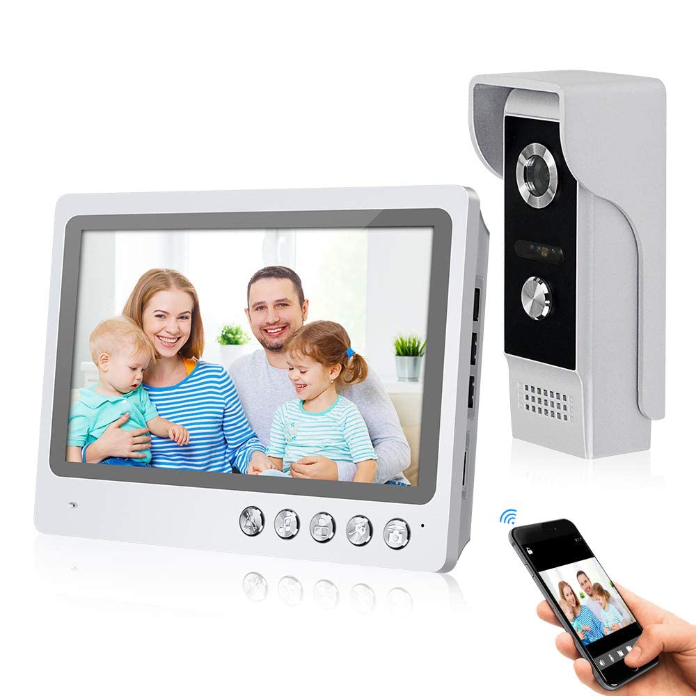 FTSTech 9 Inch WiFi Video Door Phone Intercom System with 4-Wire 700TVL Camera Intercom System,Support Smart APP Remote Unlock,Night Vision,Recording,Snapshot,Motion Detection,for 1-Family House