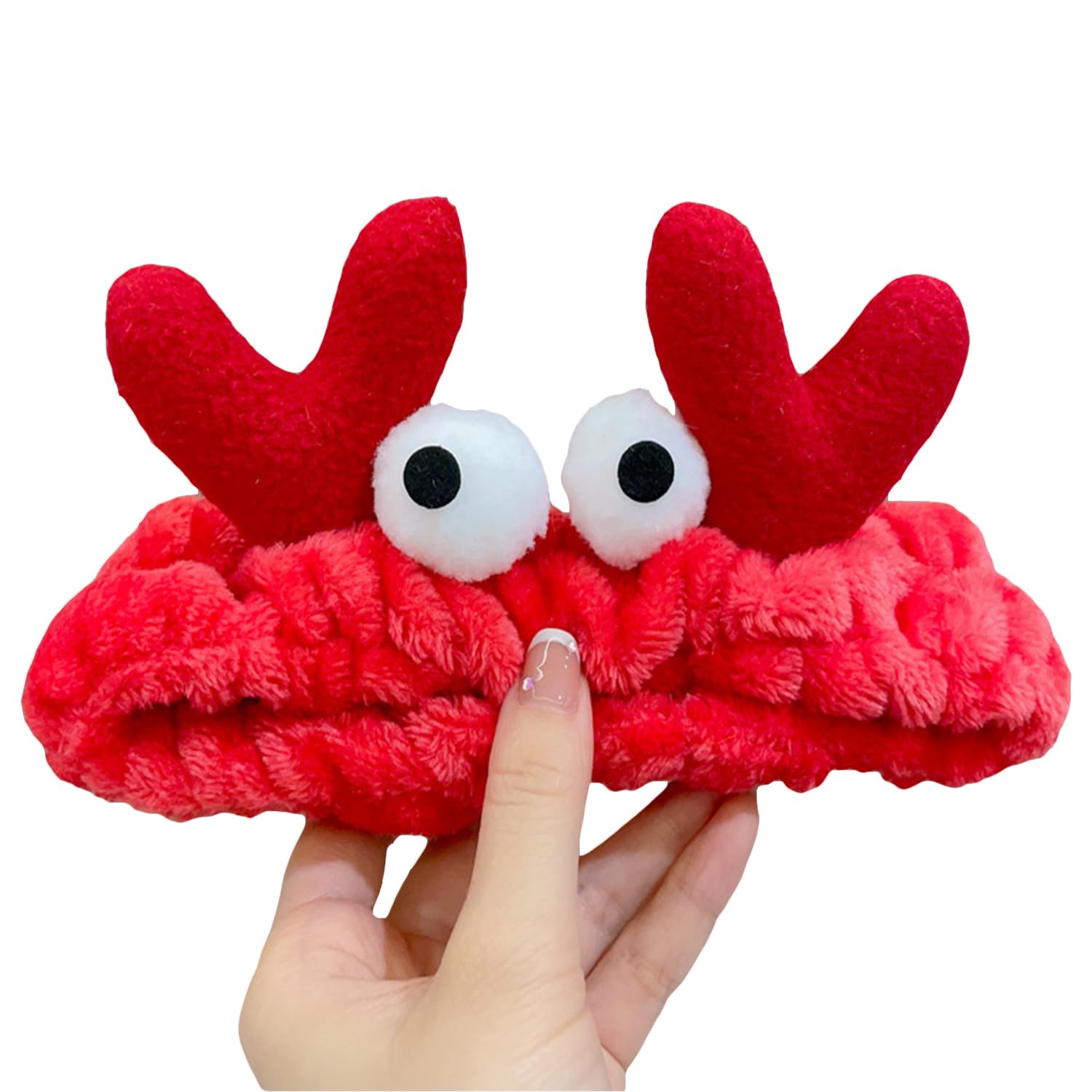 XNHIU Cute Crab Plush Headband Face Wash Headband Animal Makeup Headbands Christmas Hair Accessories for Halloween Christmas Party