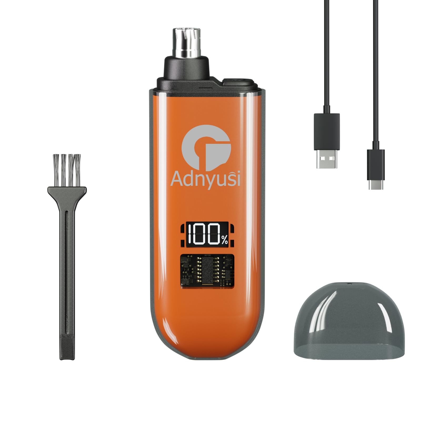 Photo 1 of *MINOR DAMAGE - USED*
Adnyusi-2025 Professional Painless Nose Hair Trimmer, Unisex, USP Charging Digital Display, Double-Edged Blade That Does Not Harm The Nasal Cavity, Easy to Clean, Portable and Lightweight Design