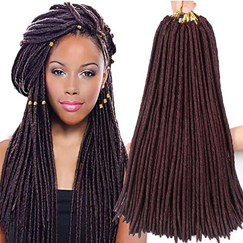 ABalance Hair Faux locs 18" (3 pieces) Synthetic Crochet Braids Havana Mambo Faux Locs Dreadlocks Braid (39M)