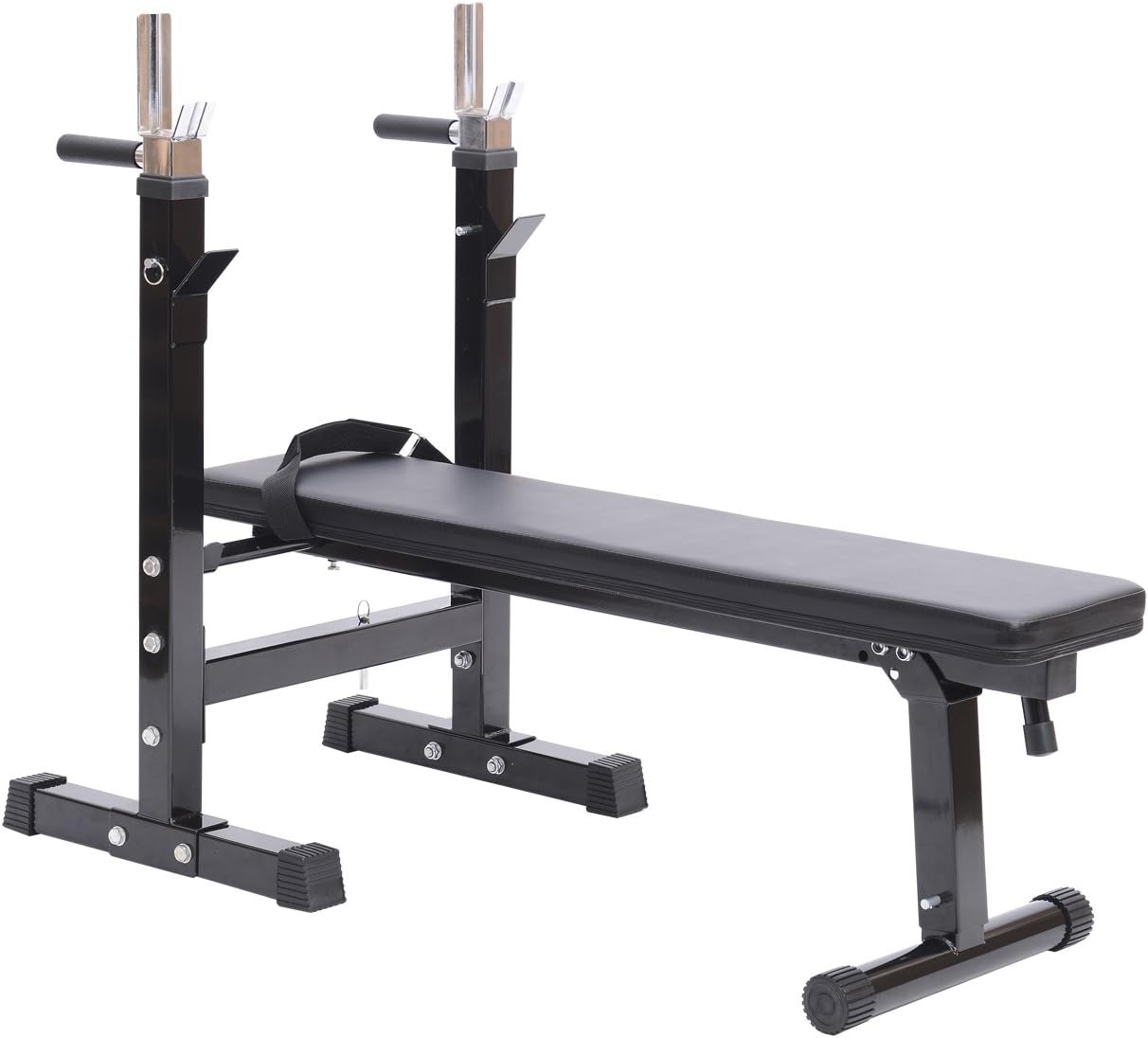 Soozier Adjustable Weight Bench Folding Lifting Stand with Flat Incline