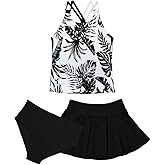blibean Teen Girl Swimsuits 3 Piece Tankini Sets with Chest Pad Size 6-15 Years