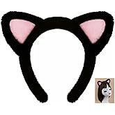 Kiddale Cat Ear Headband Black Cat Ear Hair Hoop Headwear for Adult Halloween Party Animal Cosplay Costume Makeup Photoshoot