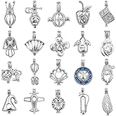 LGSY 10Pcs Silver Plated Random Various Cage Pendants Crafting Charm for DIY Necklace Bracelet Jewelry Making