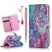 iPod Touch 5 Case, Stand Wallet Purse Credit Card ID Holders Magnetic Color PU Leather Ultra Slim Fit Flip Folio Cover for iPod Touch 5 6, Pink