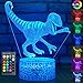 YeeSeeJee Dinosaur Toys Night Lights for Kids with 16 Colors Adjustable Remote & 7 Colors Dimmable Touch Velociraptor Dinosaur Gifts for Boys Age 2 3 4 5 6 7 8 Year Old Boy Gifts (Velociraptor 16CW)