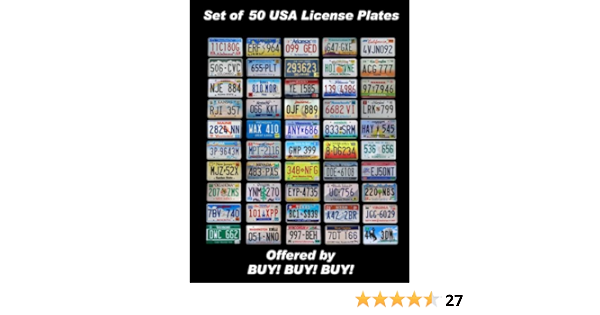P1 Replica Of Real American Metal Usa Car Plates Set Of 10 License Plates From 10 Different American States Automotive Car Accessories Chefhouseresort Com Np