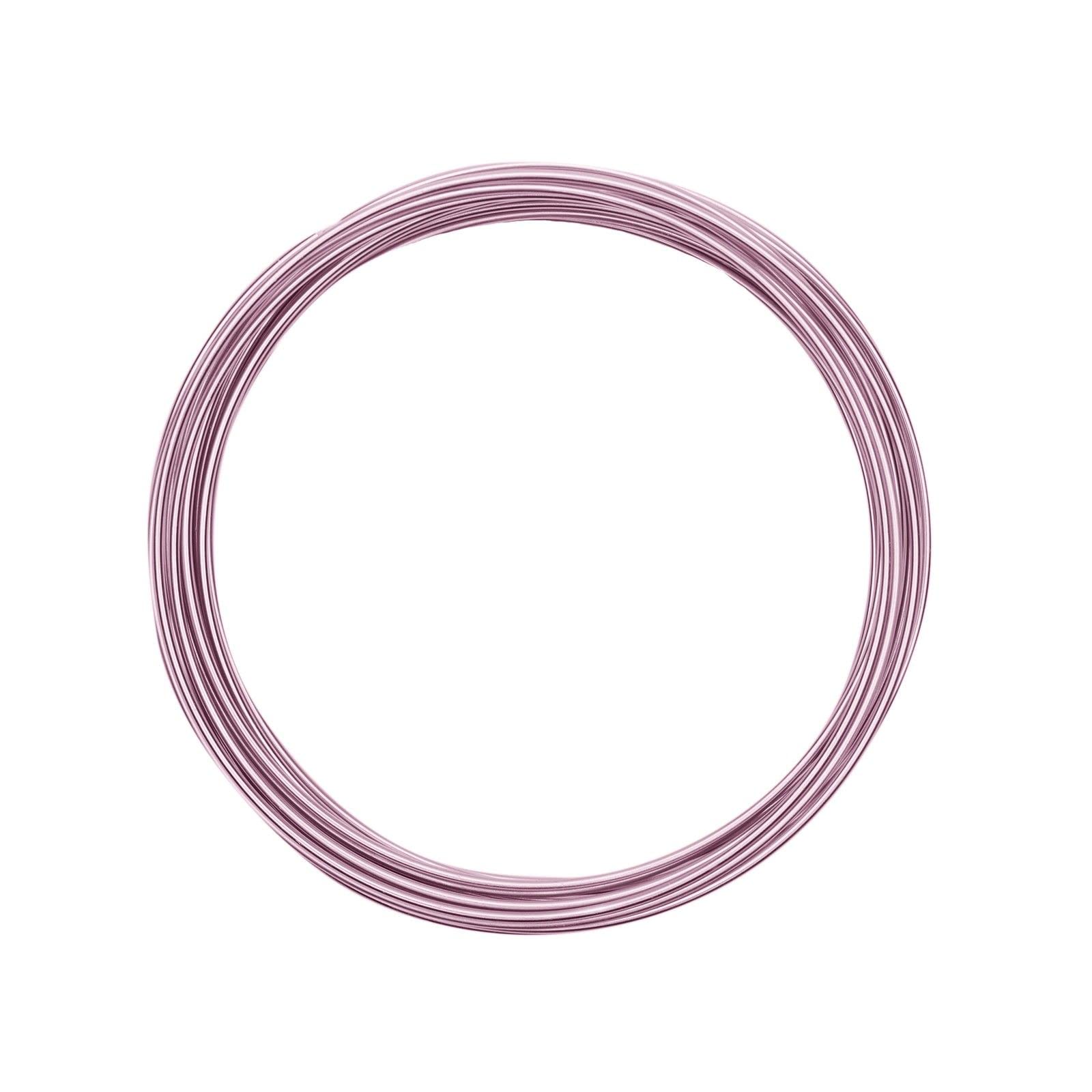 Vaessen Creative Aluminium Craft Wire 16.4 ft (5 m) x 0.06" (1.5 mm) Rose (Pink) - Flexible Metallic Wire for Crafting, Flower Arranging, Jewellery Making and Modelling
