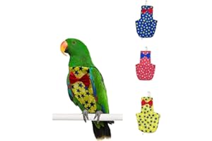 LATIOBRO 3 PCS Star Diapers for Parrots Fashionable Avian Accessories Parrot Clothes for Birds